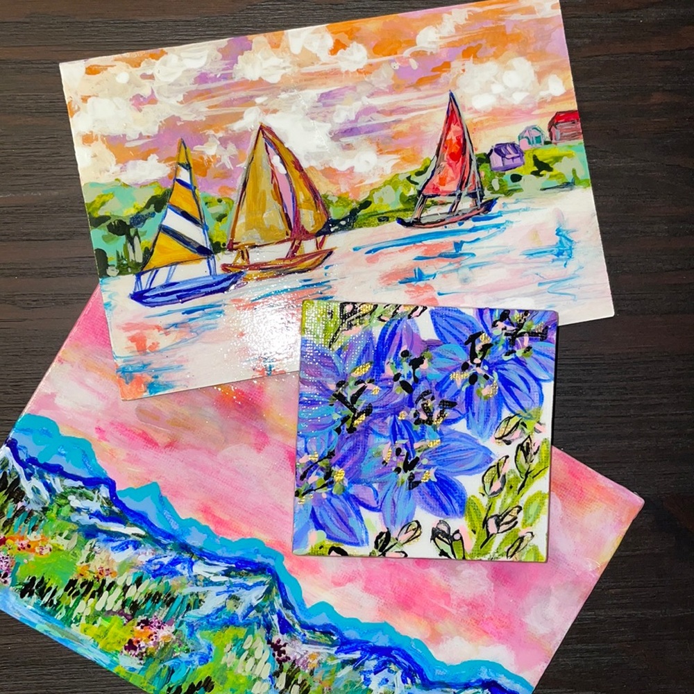 SOLD Original Art - Mini Painting - Flowers